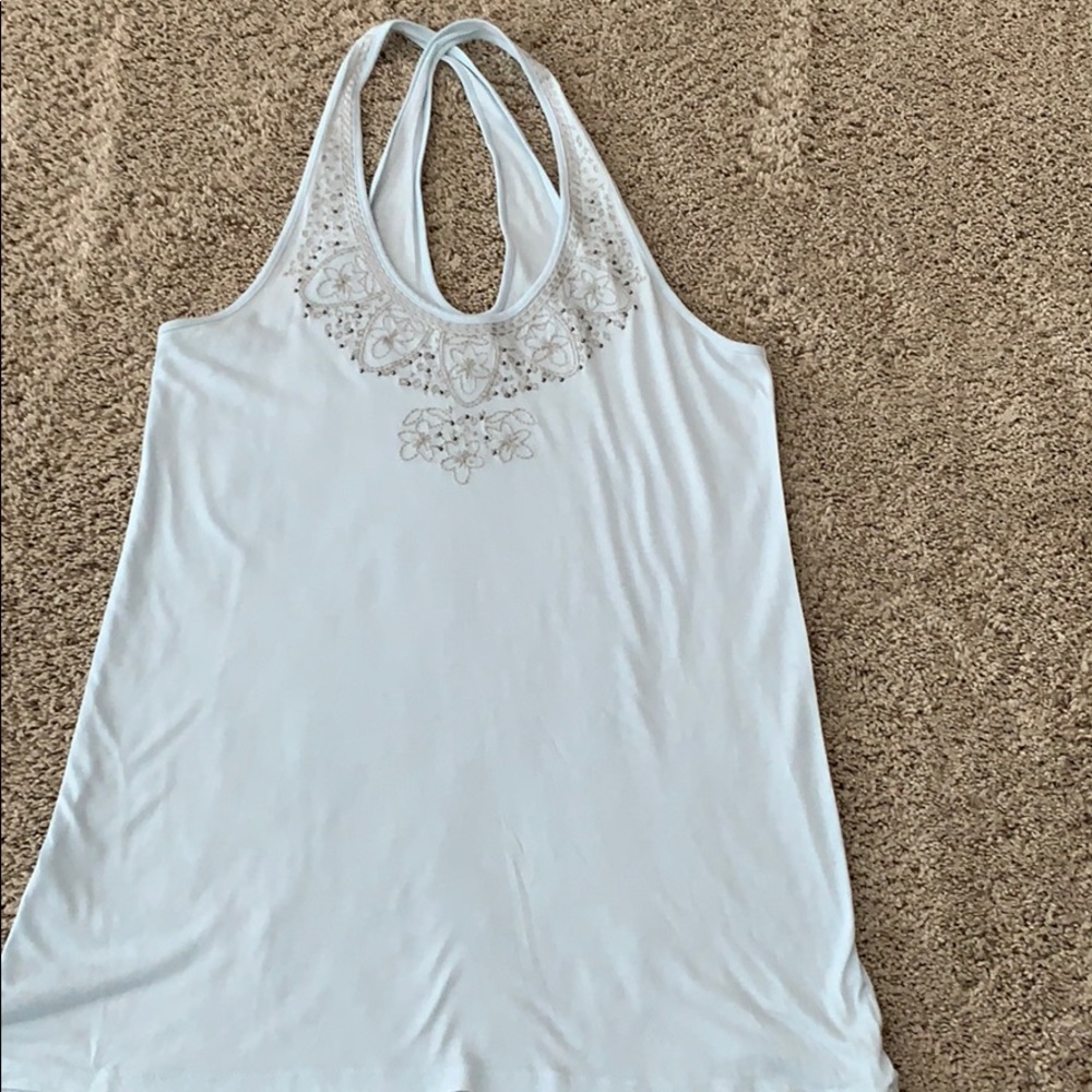 American Eagle light blue crisscrossed straps